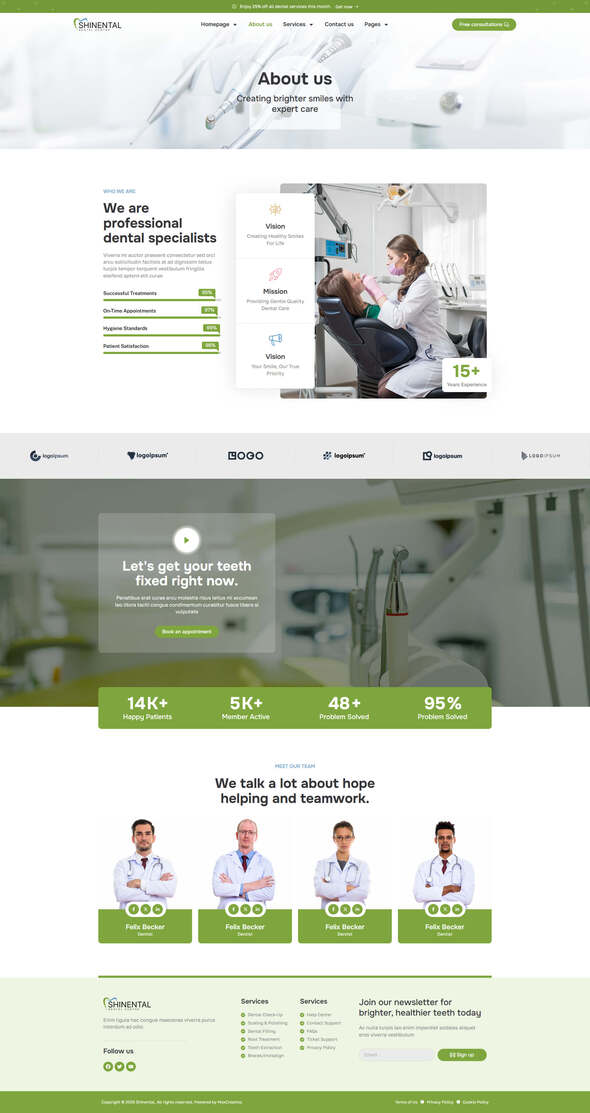 Preview image for Shinental - Dentist & Medical Clinic Elementor Template Kit