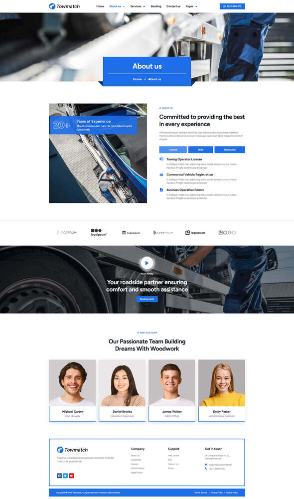 TowMatch - Towing Services Elementor Pro Template Kit