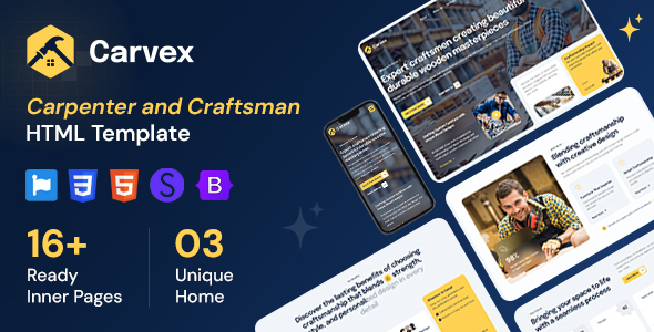 Carvex - Carpenter and Craftsman HTML Template