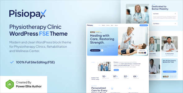 Pisiopax – Physiotherapy Clinic Gutenverse FSE WordPress Block Theme