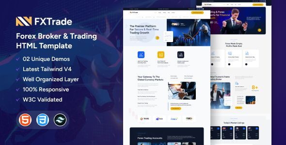 Fxtrade - Forex Broker & Trading Tailwind CSS Template
