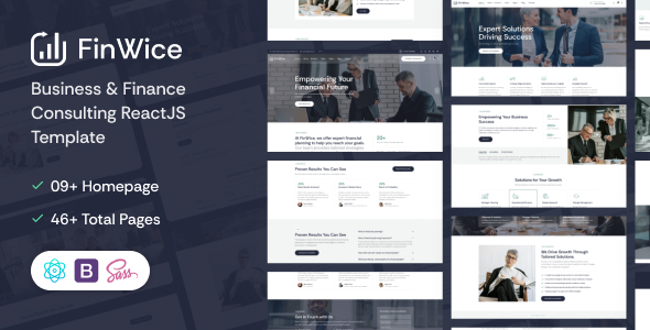 Finwice | Business & Finance Consulting ReactJs Template
