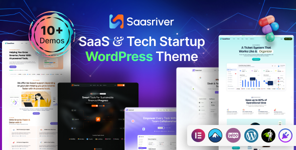 Product preview supplied for SassRiver - SaaS & Tech Startup WordPress Theme