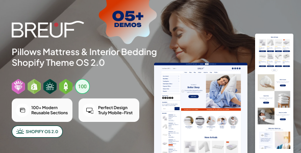 Preview image for Breuf | Pillows Mattress & Interior Bedding Shopify Theme OS 2.0