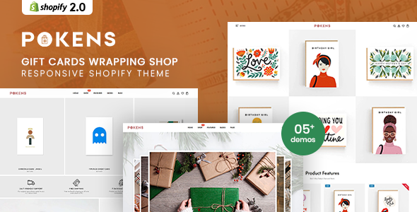 Pokens - Gift Cards Wrapping Shop Shopify Theme product preview