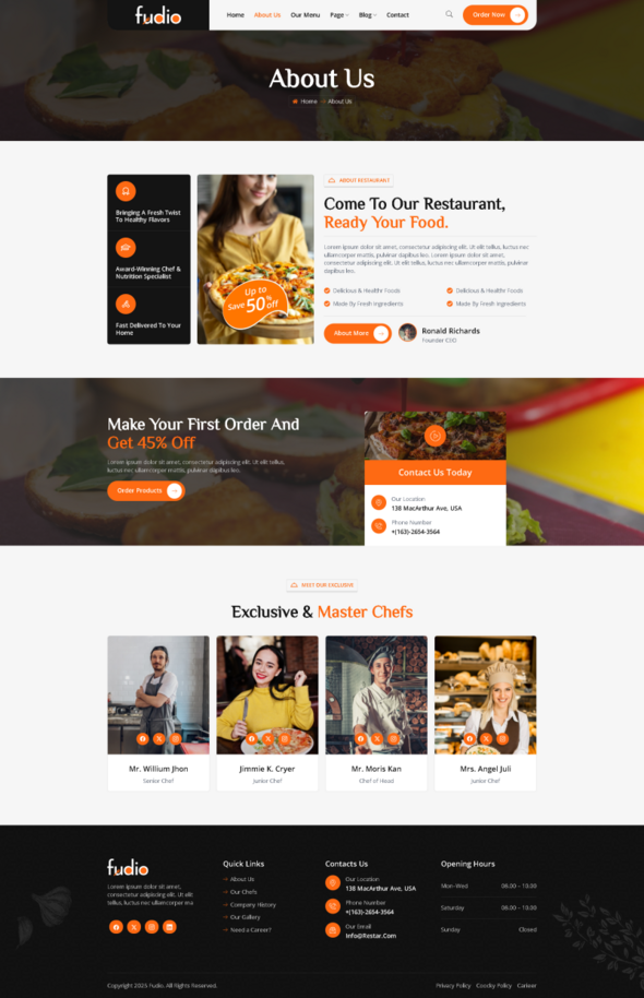 Fudio - Food & Restaurant Elementor Template Kit