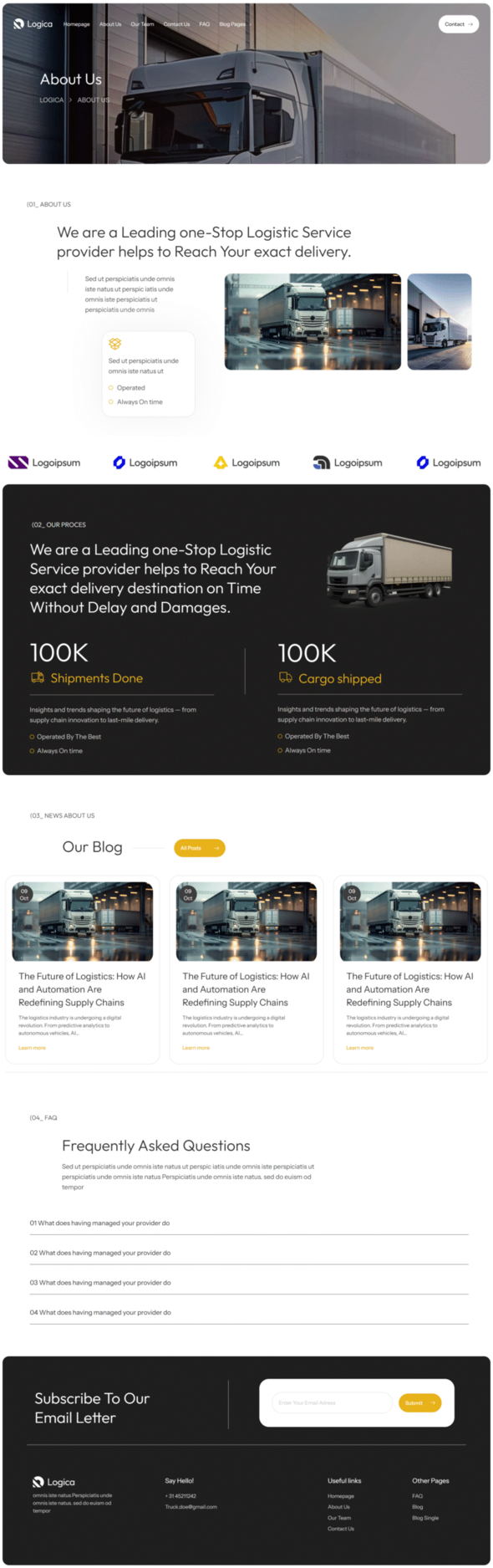Logica - Automotive Transportation Elementor Template Kit