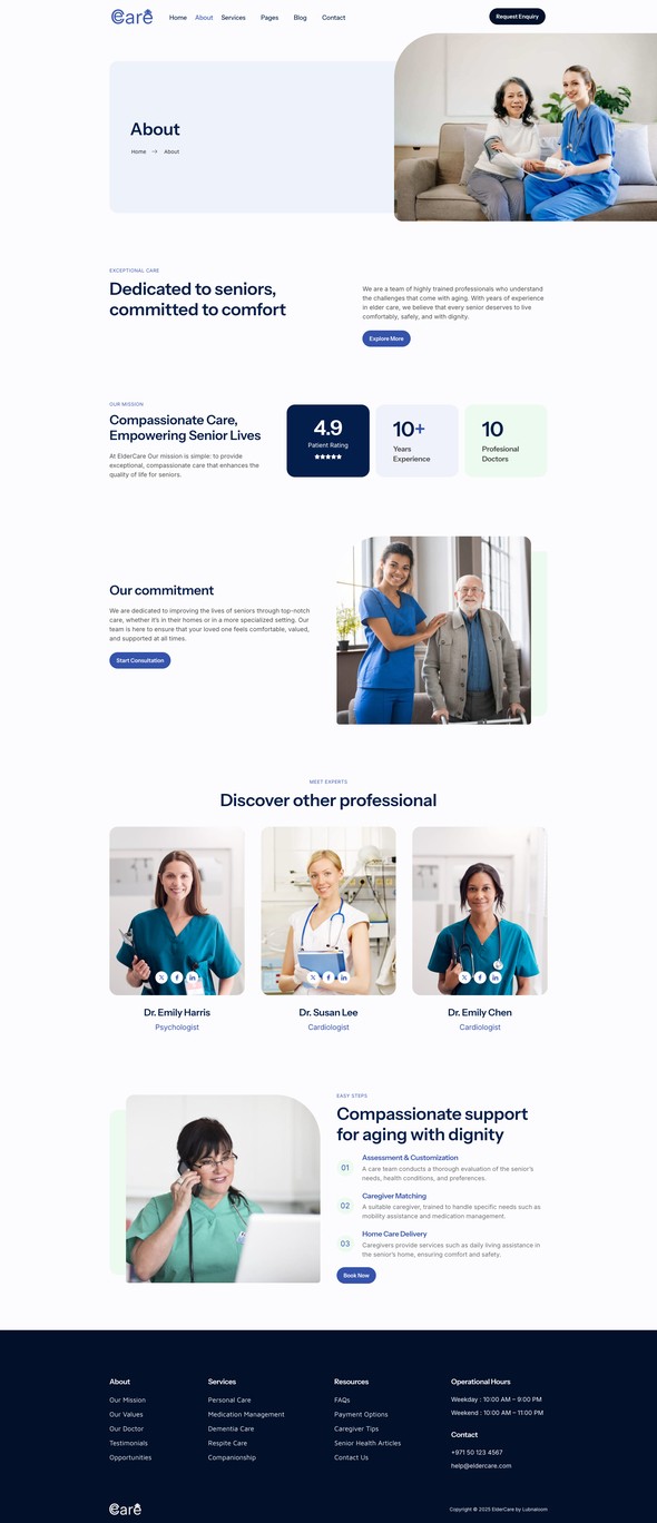 ElderCare - Elderly & Senior Care Elementor Template Kit