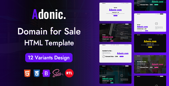 Adonic - Domain Sale HTML Template