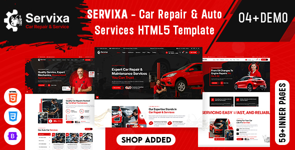Servixa – Car Repair & Auto Services HTML5 Template