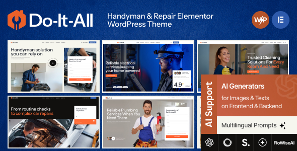 Do-It-All - Handyman, Repair, Painting & Renovation Elementor WordPress Theme
