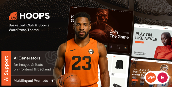 Hoops - Basketball Club & Sports WordPress Theme