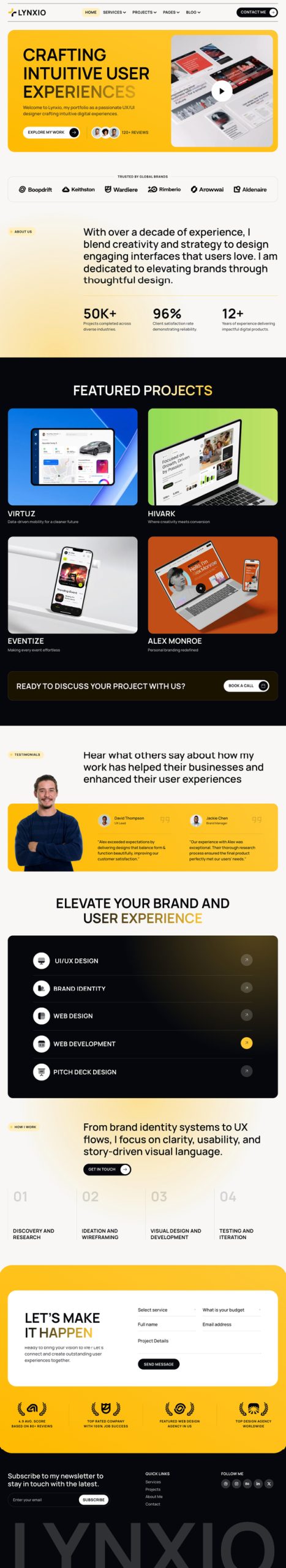 Lynxio - UX & Branding Portfolio Elementor Template Kit