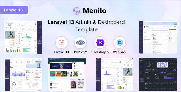 Menilo - Laravel 13 Admin & Dashboard Template