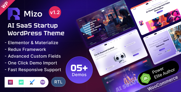 Mizo | AI SaaS Startup WordPress Theme