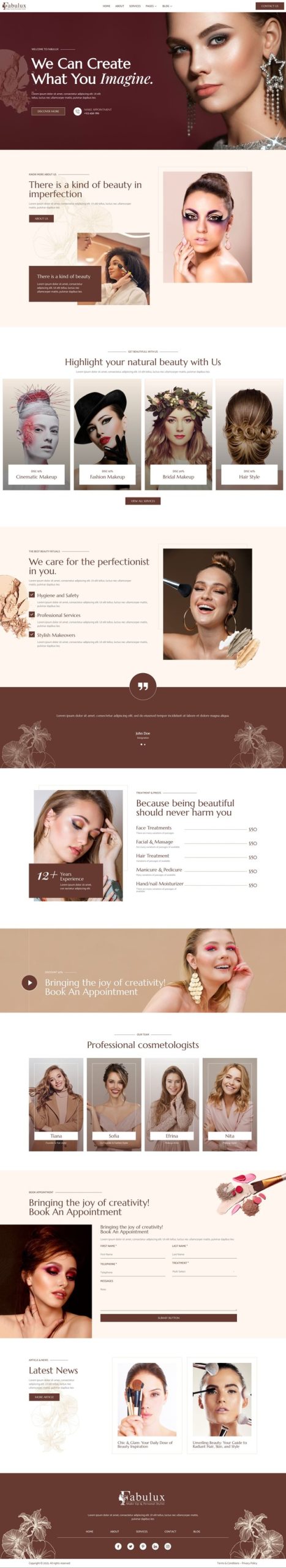 Fabulux - Makeup & Beauty Elementor Template Kit