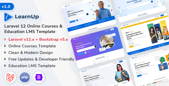 LearnUp - Laravel 12 Online Courses & Education LMS Template