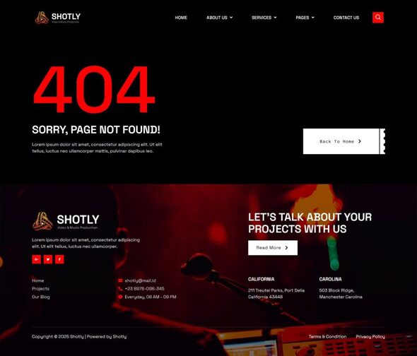 Shotly - Video & Music Production Elementor Template Kit
