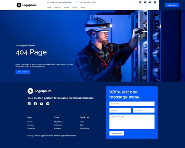 Fany - Electrical Installation & Maintenance Service Elementor Template Kit