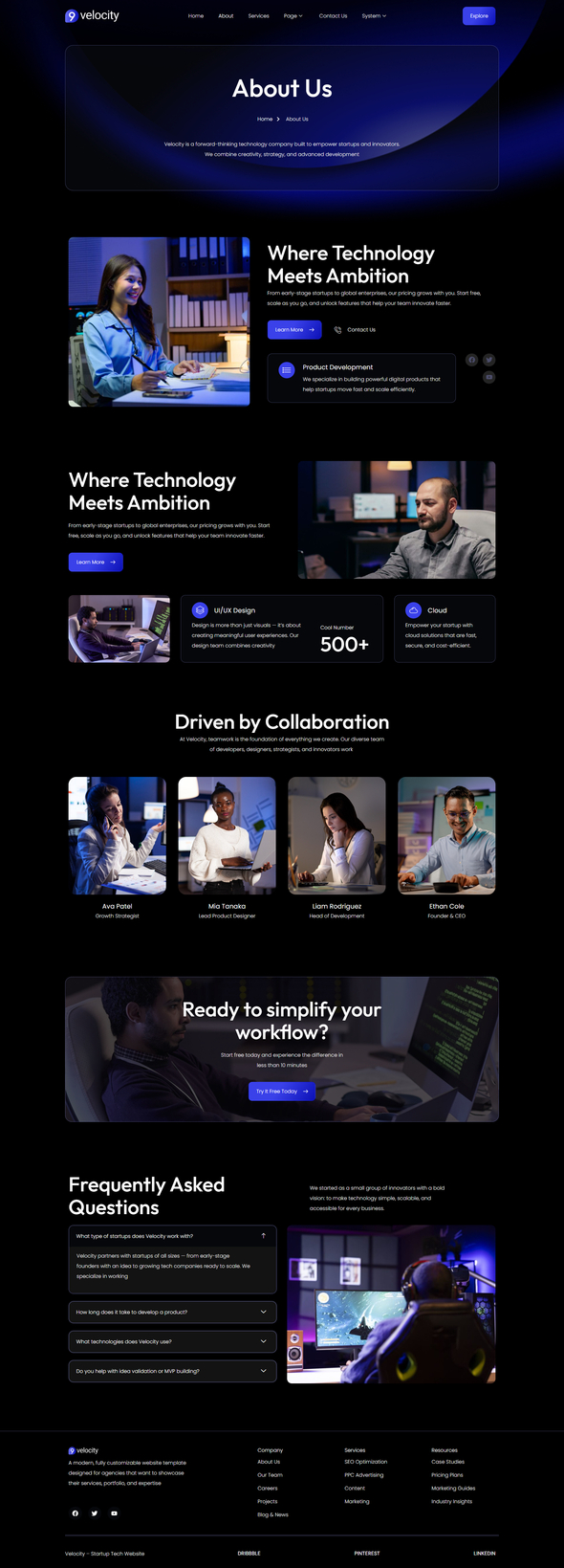 Velocity - Startup Tech Elementor Template Kit