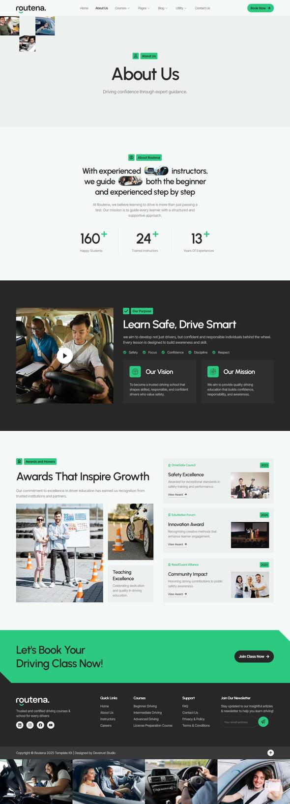 Routena - Driving Course & Traffic School Elementor Template Kit