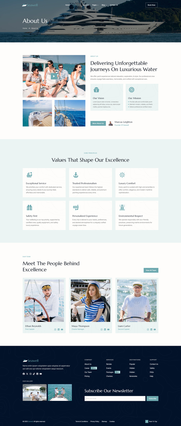 Seawell - Yacht Club & Boat Rental Elementor Template Kit