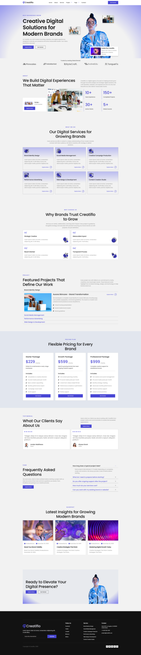 Creatiflo - Business & Creative Digital Agency Elementor Template Kit