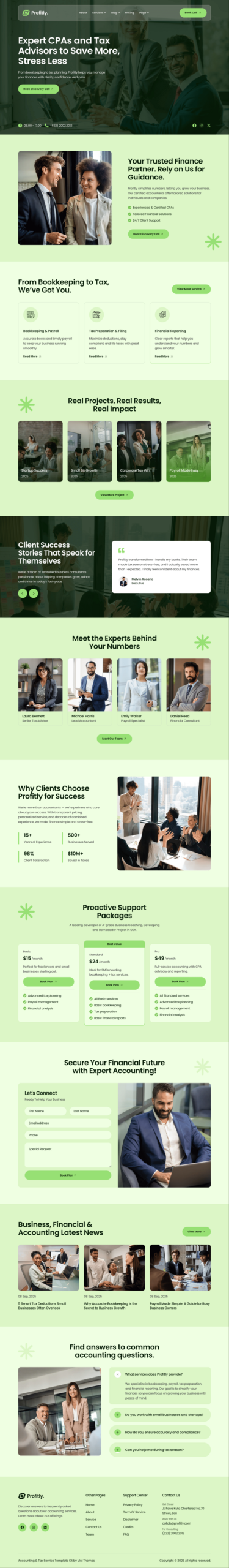 Profitly - Accounting Tax & CPA Bookkeeping Service Elementor Template Kit