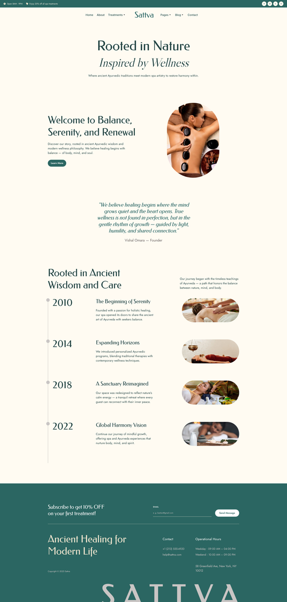 Sattva - Ayurveda Treatment & Spa Elementor Template Kit