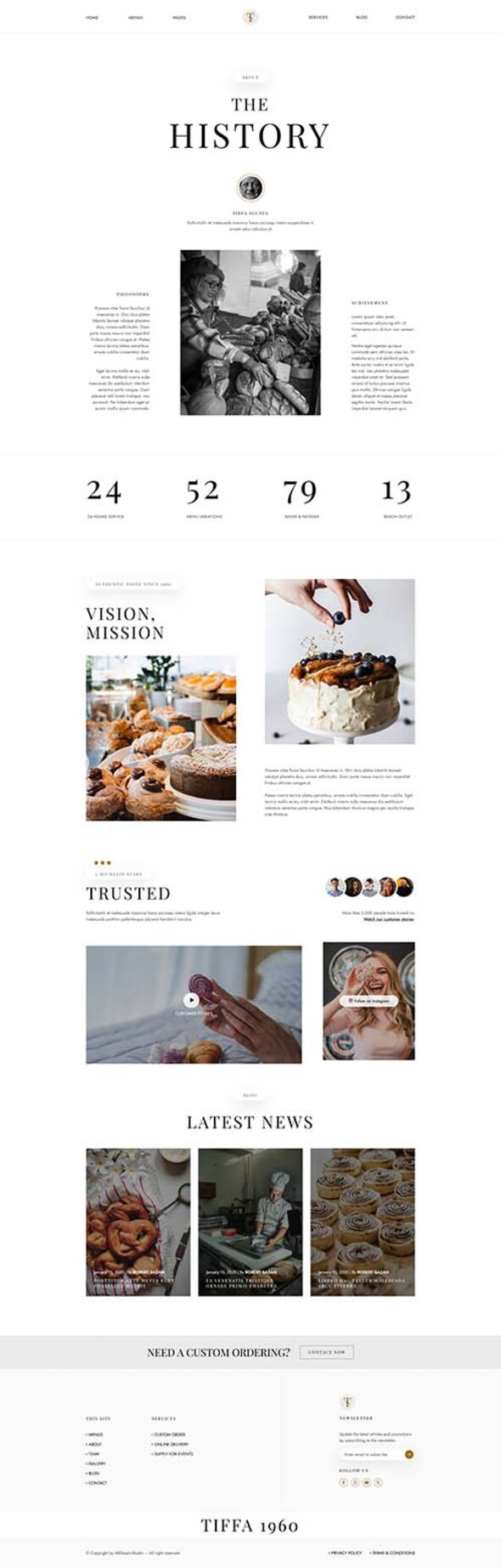 Tiffa - Cake & Bakery Elementor Template Kit