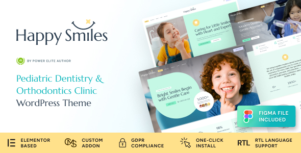 Happy Smiles - Pediatric Dental Clinic & Dentist WordPress Theme