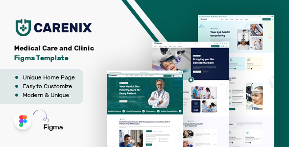 Carenix - Medical Care and Clinic Figma Template