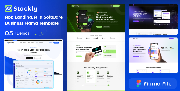 Stackly – App Landing, AI & Software Business Figma Template