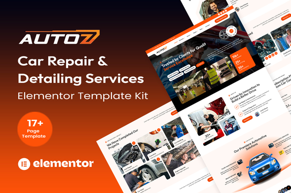Autoz - Car Repair & Detailing Services Elementor Template Kit listing image