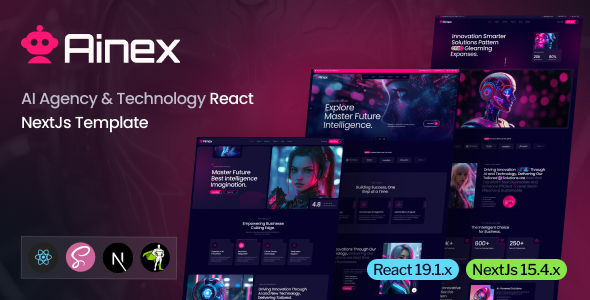 Ainex - AI Agency & Technology React NextJs Template listing image