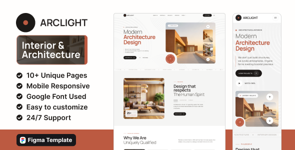 Arclight - Architecture & Interior Design Figma Template