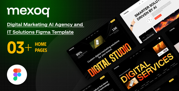 Mexoq - Digital Marketing AI Agency and IT Solutions Figma Template