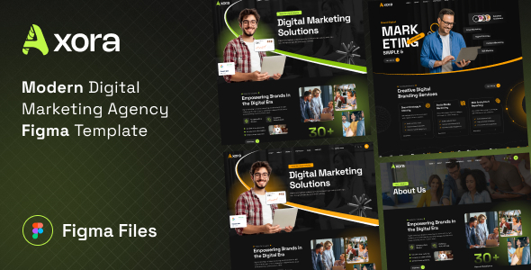 Product preview supplied for Axora - Modern Digital Marketing Agency Figma Template