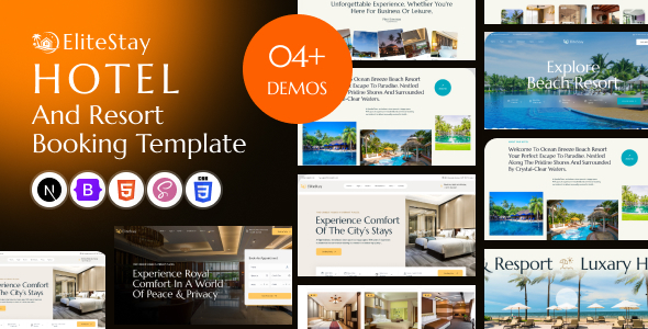 EliteStay - Hotel Booking Next JS Template product preview