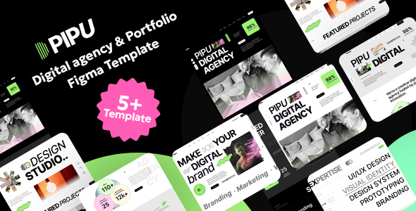 Pipu - Digital Agency & Portfolio Figma Template