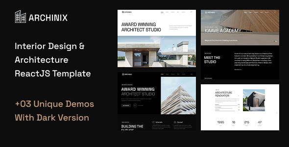 Archinix – Architecture & Interior Design React Template listing image