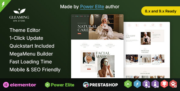 Preview image for Gleaming - Wellness and Spa Salon Elementor PrestaShop Theme