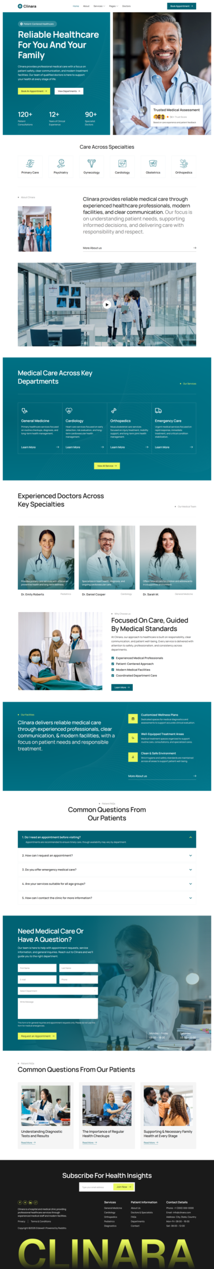 Clinara – Medical Clinic & Healthcare Elementor Template Kit