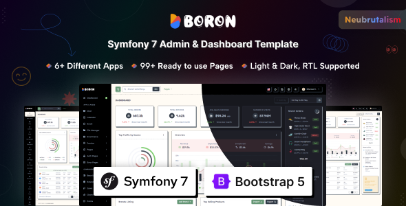 Boron - Symfony 7 Admin & Dashboard Template