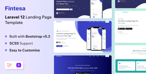 Fintesa - App Landing Page Laravel 12 Template