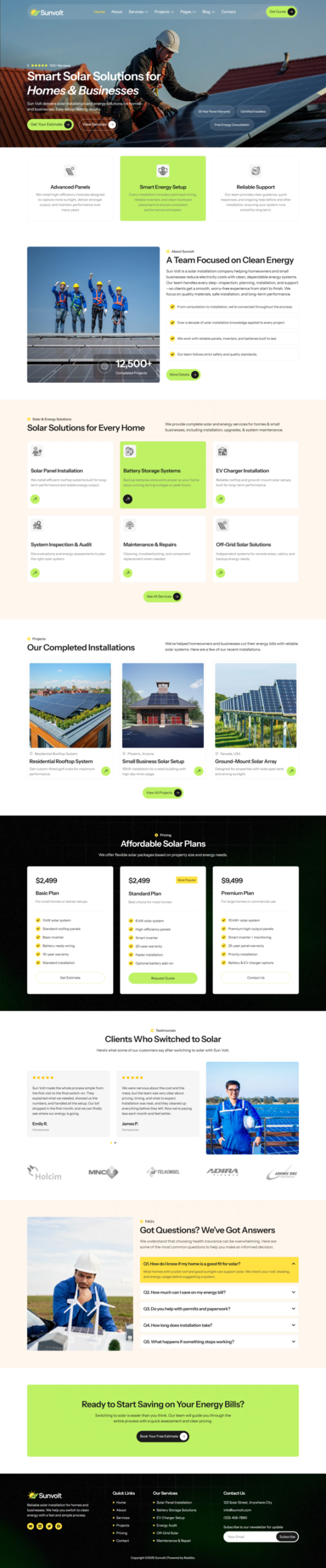 Product preview supplied for Sunvolt – Green Energy & Solar Solutions Elementor Template Kit