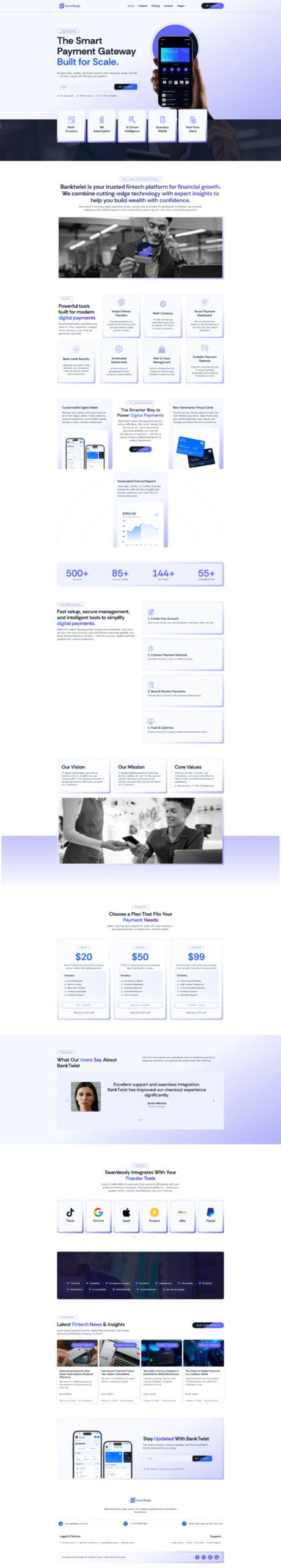 BankTwist – Fintech & Payment Gateway Elementor Template Kit