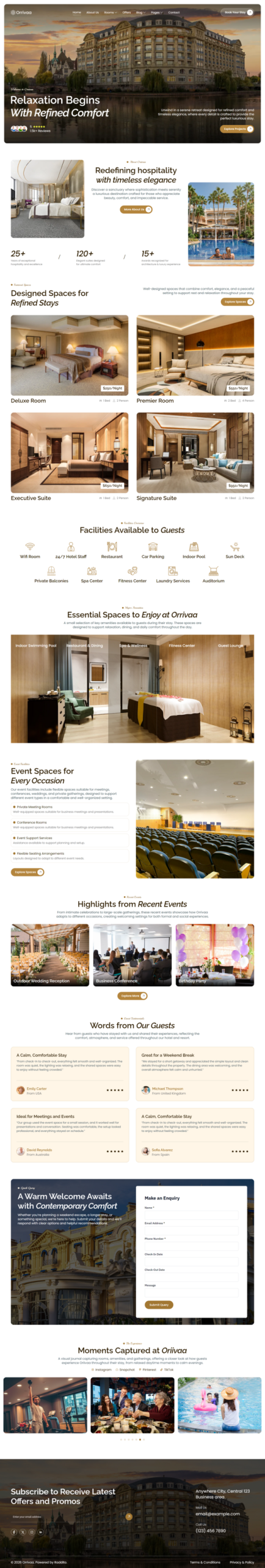 Orrivaa – Hotel & Resort Business Elementor Template Kit