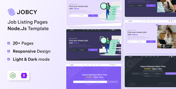 Product preview supplied for Jobcy - Nodejs Job Listing & Directory Template