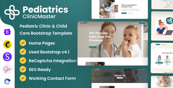 ClinicMaster - Pediatrics & Child Care Bootstrap Template